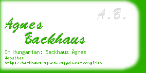 agnes backhaus business card