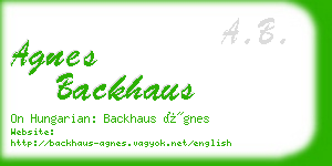 agnes backhaus business card